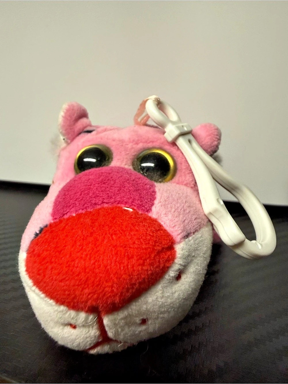 Pink Tiger Plush Keychain Clip Cute Animal Bag Charm